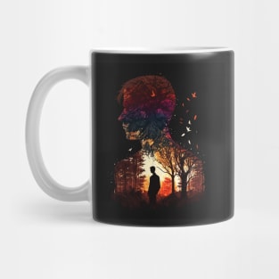 Silhouette of a Man in Nature Mug